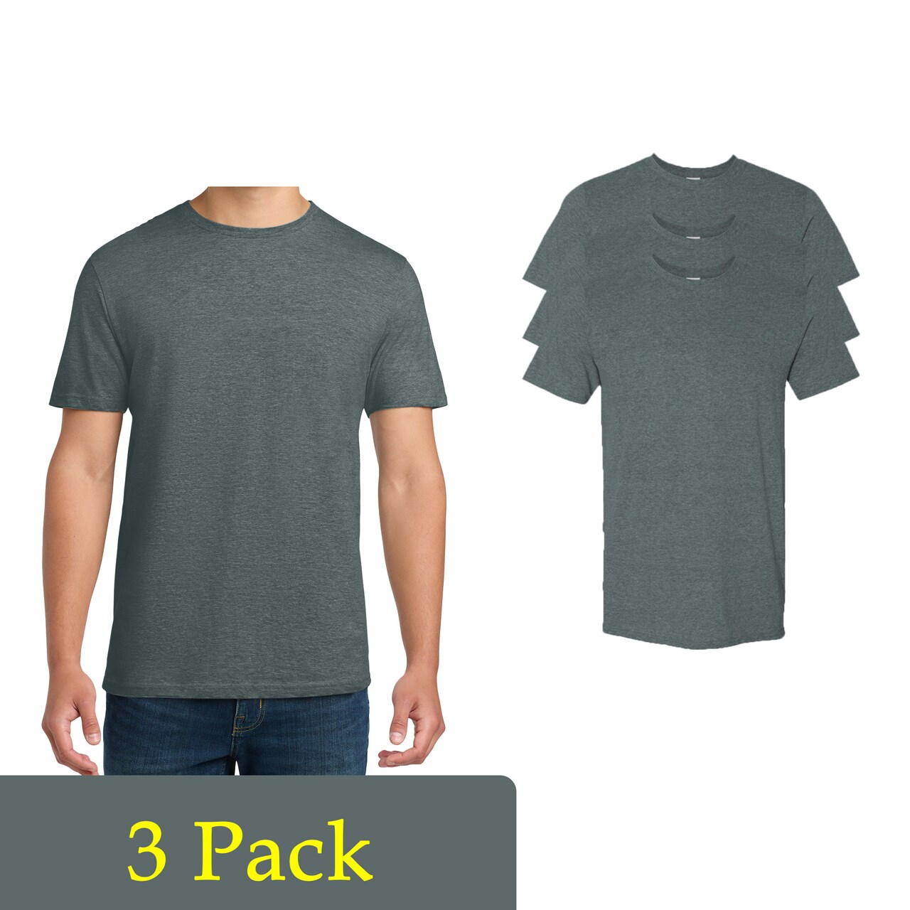 Gildan Unisex Blank Dark Heather T-Shirts for DIY Projects, Softstyle Shirt Multi Pack Tee